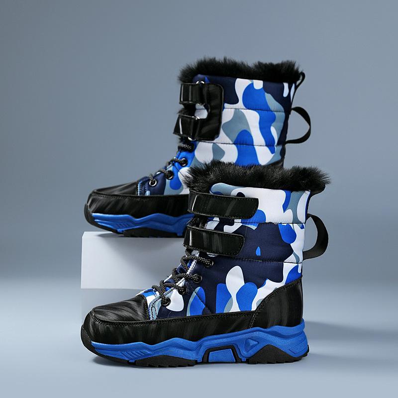 Kinder-Schneestiefel 2025 Winter Neu Jungen Samt Verdickt Warm High-Top Baumwollschuhe Mittlere und Ältere Kinder Warme Baumwollstiefel