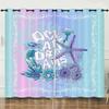 Curtain Ocean Turtle Starfish 3D Digital Printing Blackout Curtain Punching