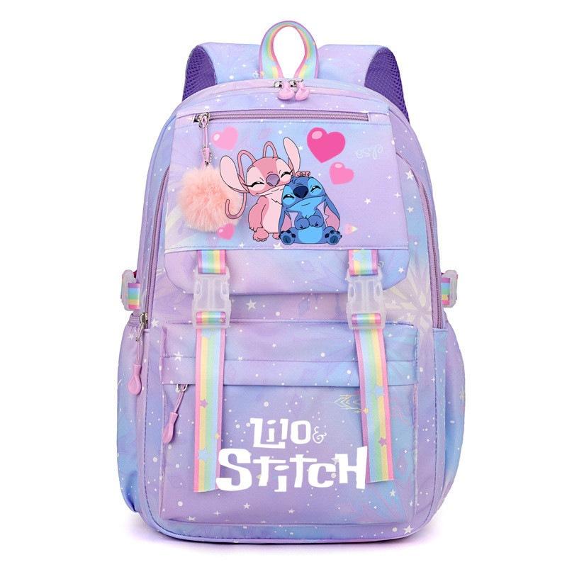 Lilo & Stitch Backpack for Kids Boys Girls, Large Capacity School Bag, Cute Cartoon Daypack, Blue