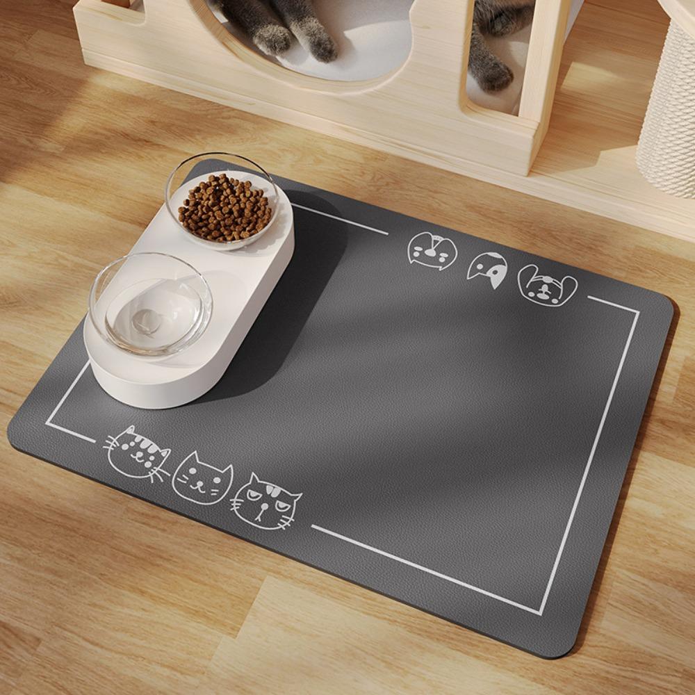 2pcs Pet Feeding Floor Mat Water-absorbing Cool and Non-slip Mat Special Wipe-free Pet Pad