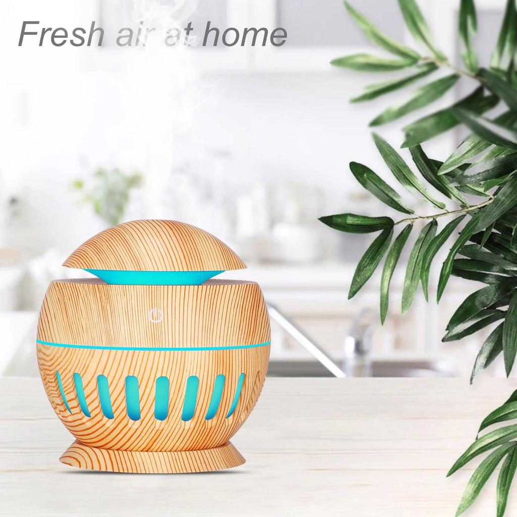 USB Wood Grain Humidifier & Air Purifier Desktop Atomizer