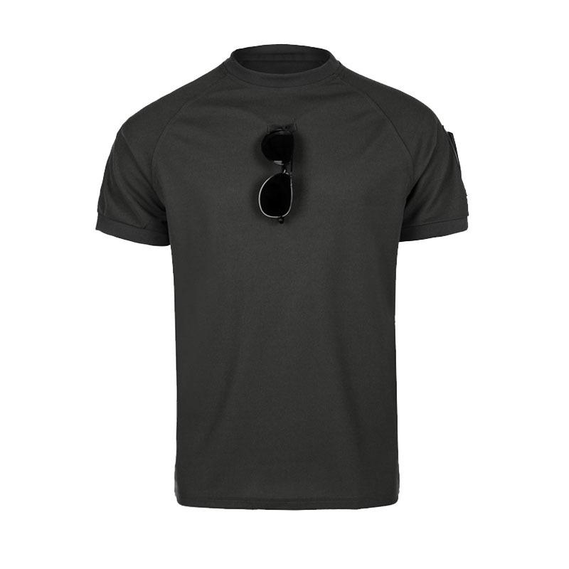 Men's Quick-Drying Tactical T-Shirt: Round Neck, Short Sleeve, Plus Size, Perfect for Military Fans, Outdoor Activities & Security Training.