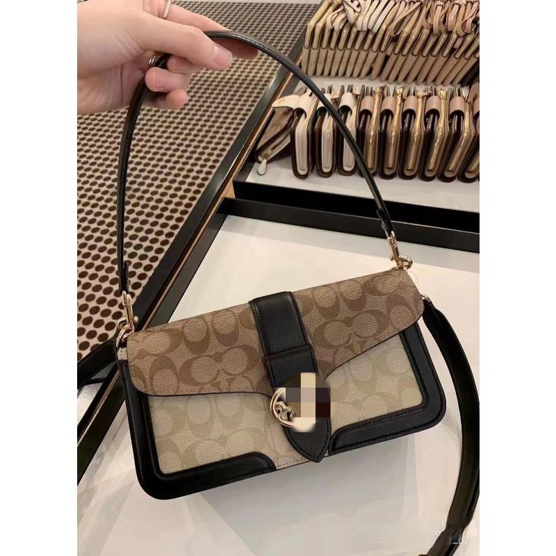 High-quality New Classic Old Flower Leather Square Bag Chain Bag Underarm Bag Shoulder Messenger Bag