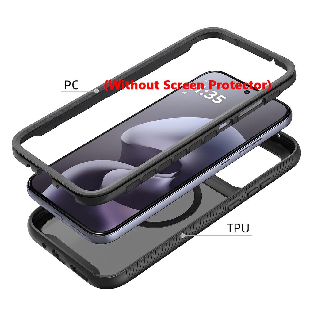 Shockproof Armor Skin Feel Matte Magnetic Phone Case For Motorola Moto G67 G77 Soft TPU Frame Translucent Acrylic Back Cover
