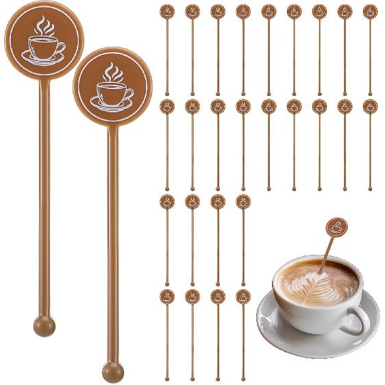 30 Pcs Plastic Coffee Stirrers 6 Inch Swizzle Stir Sticks Drink Stirrers Beverage Mixer for Coffee Bar Cocktail Tea Milk
