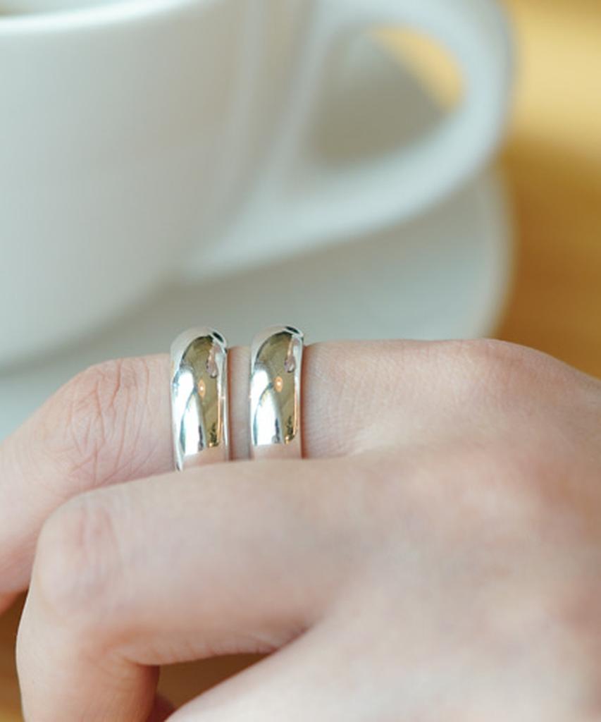 Alleun Silver Ring / Silver 925 Thumb Layered Engagement Ring