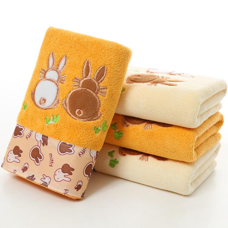 Embroidered Microfiber Face Towel 35x75cm, 400g - Thick, Absorbent, Quick-Drying for Daily Use
