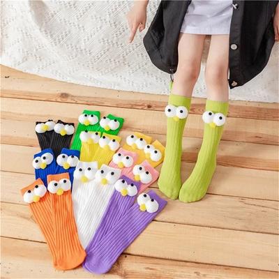 Baby Knee High Socks Soft Toddler Boys And Girls Tube Socks Funny Big Eye Tall Socks Stockings For Infants Kids Girls