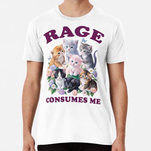 

Rage Consumes Me Funny Cat Meme Vintage StylT-Shirt S-5XL Best T-Shirt 4XL