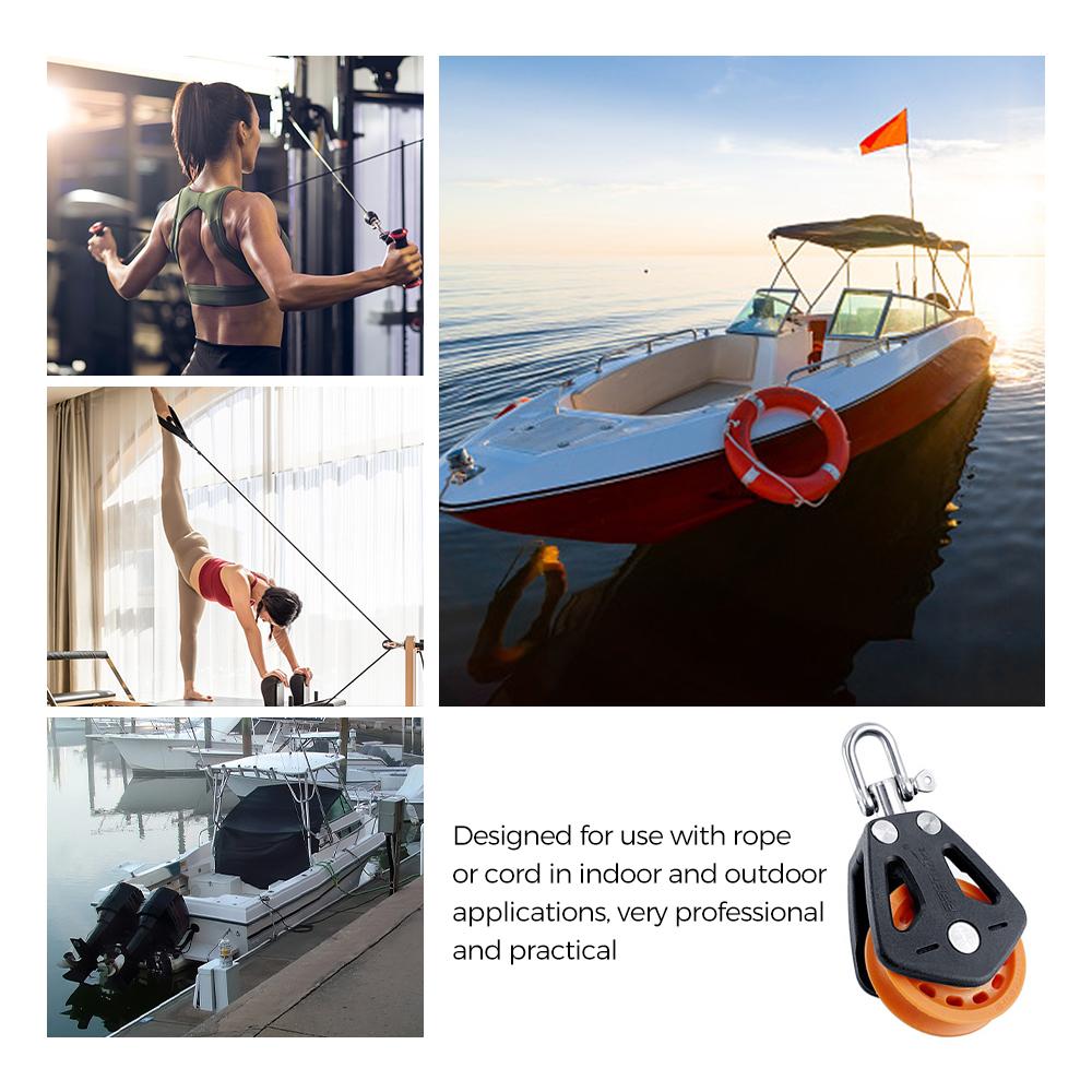 Sailboat Pulley Nylon Crane Pulley Block Lifting Single Pulley Swivel Sailing Pulley