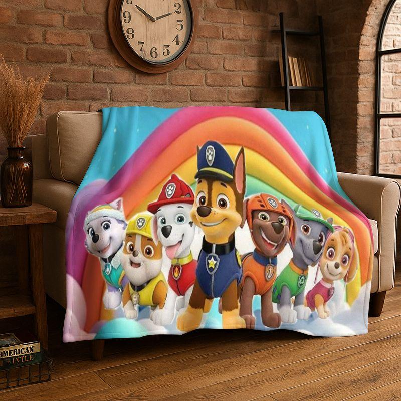 Cute Dog P-Patrol Cartoon Soft Flannel Throw Blanket,Cozy Blanket for Bed,Couch,Sofa,Bedroom,Living Room,Travel,Picnic kids