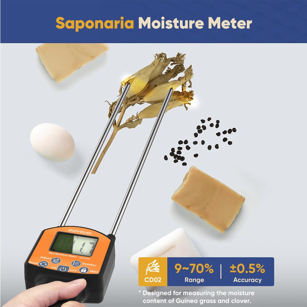 Hay Moisture Meter Tester - Portable Long Probe Type Digital Moisture Analyzer for Forage, Bale, and Agricultural Applications