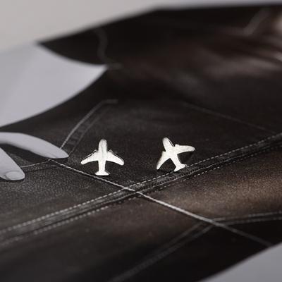 Small Plane Stud Earrings Female Cute Handmade Brushed Ear Jewelry Small Fresh Student Day Niche Design Accessories