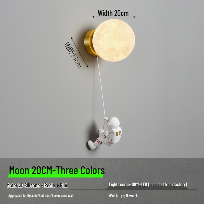 2024 Modern Astronaut Moon Wall Lamp for Children's Bedroom