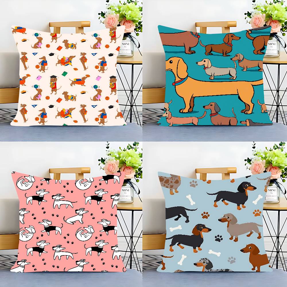 Söt Tecknad Tax Kuddfodral Avtagbart Tvättbart Kuddfodral – Mjukt Linne för Alla Årstider