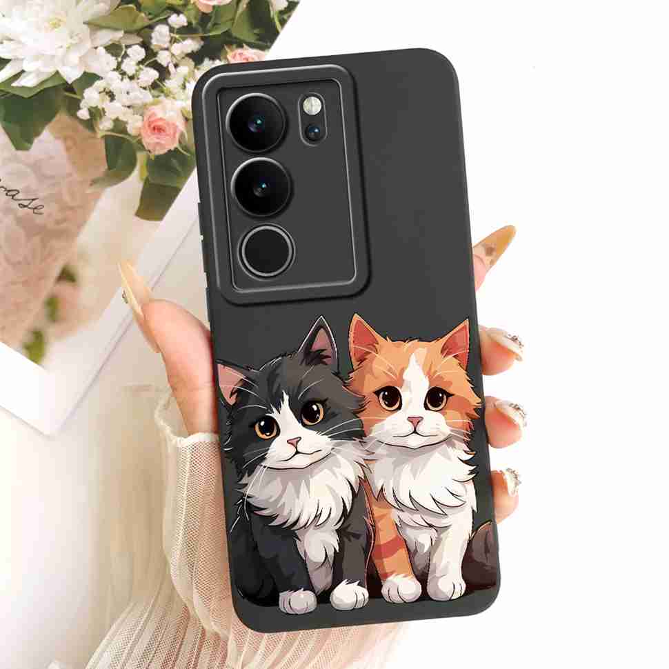 For Vivo S17 V2283A Case Cute Cartoon Cat Butterfly Silicone Back Cover For Vivo S17 S17 Phone Protection Cases Fundas