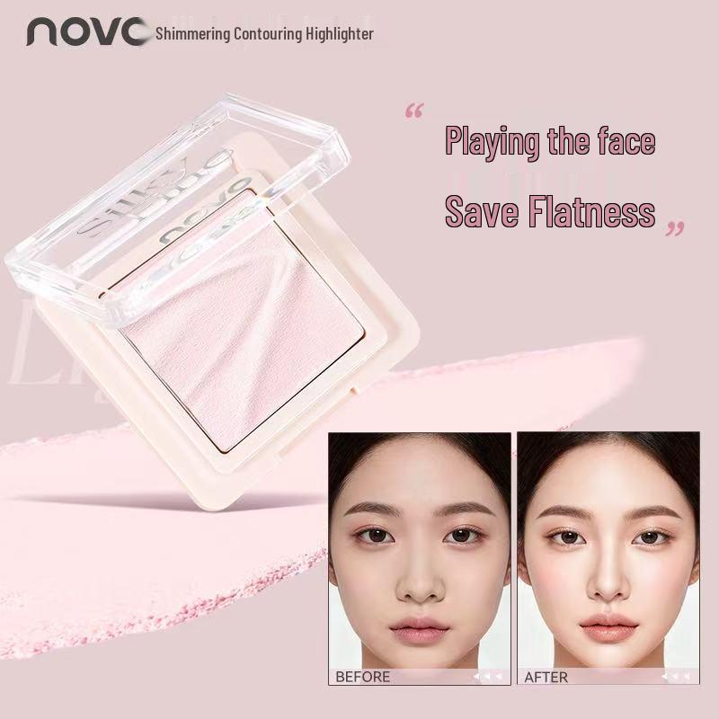 NOVO9113 Matte 3D Face Sculpting Highlighter: Brightening, Long-Lasting, Pore-Refining, Soft Focus for a Girly Glow.