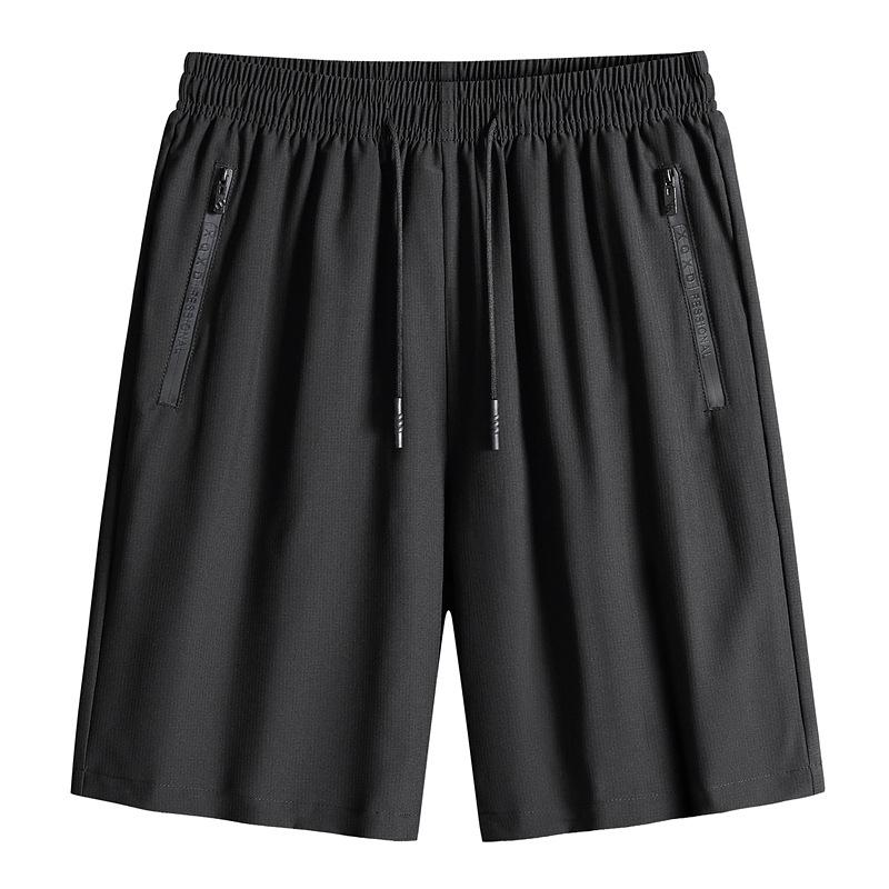 Plus Size Ice Silk Sports Shorts for Men's Summer Thin Quick Drying Pants, Light Business Casual Pant for Men