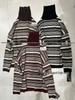 Xiao Wang's 8636 Winter Korean Style Plus Size Thick Knitted High Neck Striped Sweater