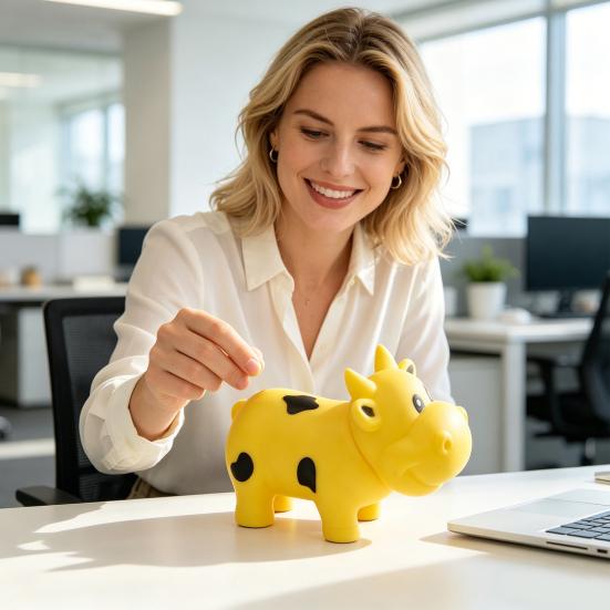 Squeaky Cow Squeeze Toy with Realistic Sound Soft TPR Fidget for Stress Relief & Pranks Cute Farm Animal-Shaped Decompression Gadget for Kids Adults