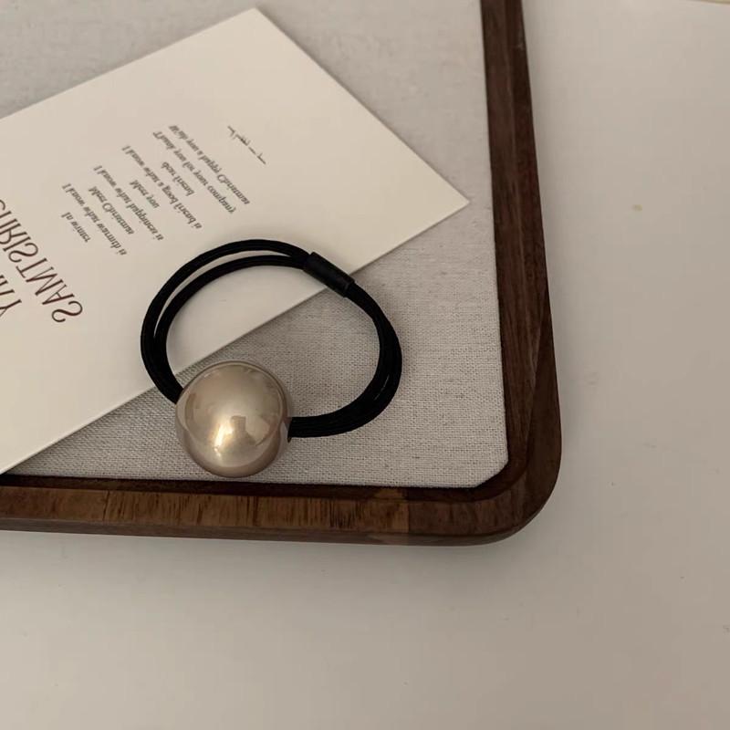 Women's Durable Leather-Covered Black Elastic Hair Ties: High-Elasticity Scrunchies, Hair Ropes & Rings