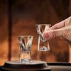2pcs Transparent Liquor Cup Iceberg Bottom Wine Glass Creative Baijiu Cup Drinkware Shot Glass Bar Exquisite Wine Glasses Cup