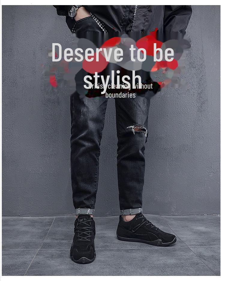 2023 Men's Trendy Winter Plus Velvet Non-Slip Work Shoes - Warm, Thick Cotton for All-Match Construction and Labor Protection