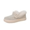 New Women's Shoes Women's Cotton Shoes Winter Bow Warm Shoes Flat-soled Fluffy Shoes
