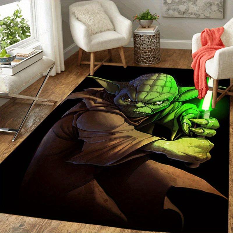 1pc Disney Star wars Yoda Pattern Carpet Area Rug Non-slip Carpet Hand Washable Floor Mat Suitable For Living Room Bedroom Home Decor Room D