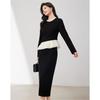 Xinfieyu Elegant Black Two-Piece Skirt Set for Petite Women