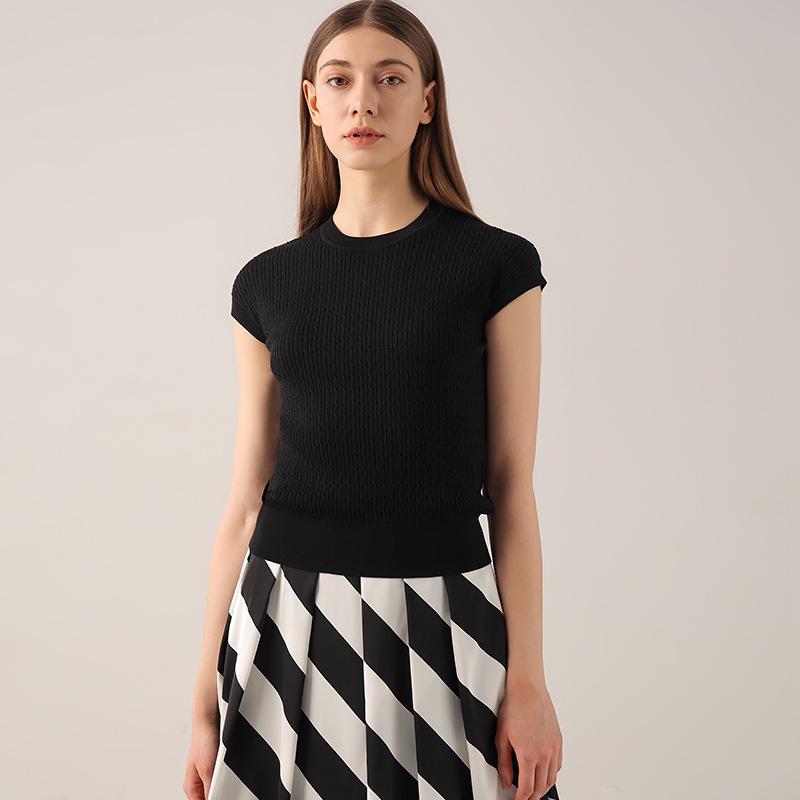 

LP Home Женский вязаный летний свитер Tencel: Круглый вырез, сумка на плечо, пуловер, жилет сверху Medium