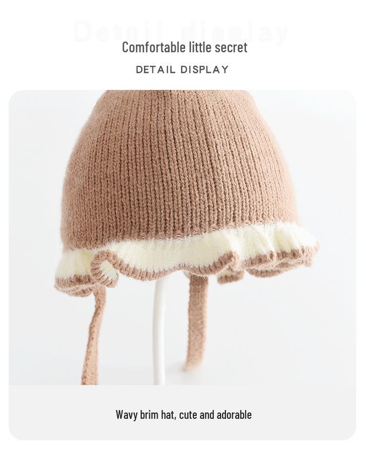 Entzückende winddichte Baby-Strick-Turbanmütze mit Kälteschutz