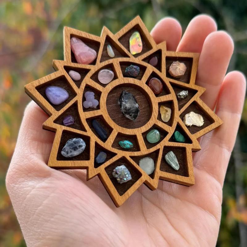 Multicolor Miniature Trinket Shelf Variety Grids Moon Mushroom Dollhouse Shelf Compartments