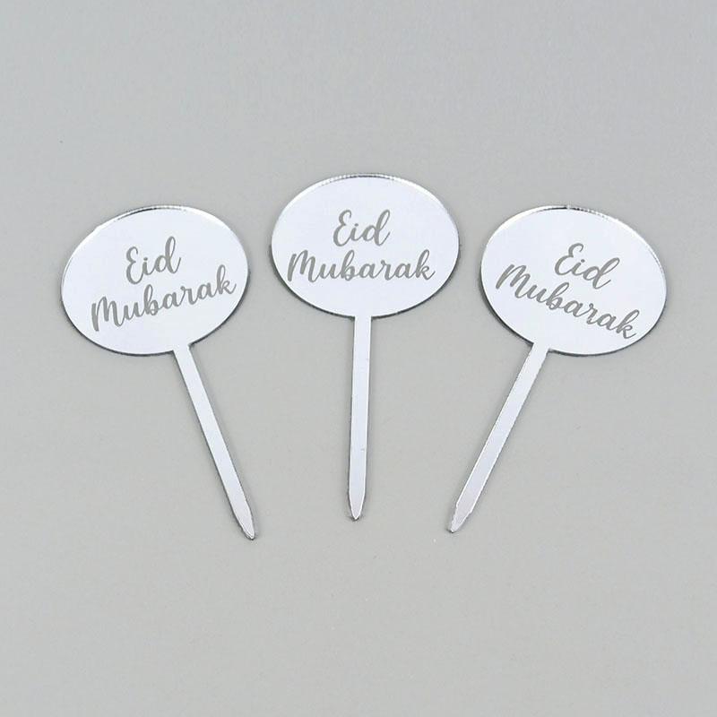5/10 Stück Eid Mubarak Acryl Cupcake Topper Gold Ramadan Kareem Kuchen Topper Islamisches Muslimisches Festival Party Kuchen DIY Dekorationen