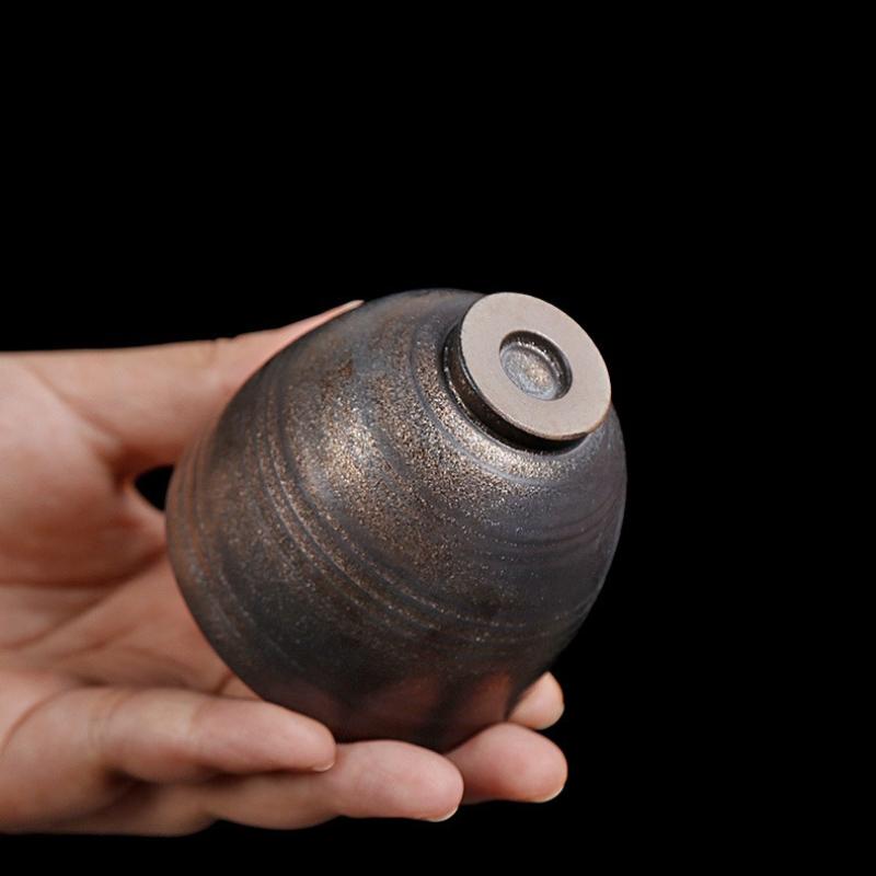 Handmade Gilded Glaze Ceramic Tea Cup - Artisan Eggshell Porcelain Japanese Zen Tea Set Elegant KungFu Teaware for Home or Gift