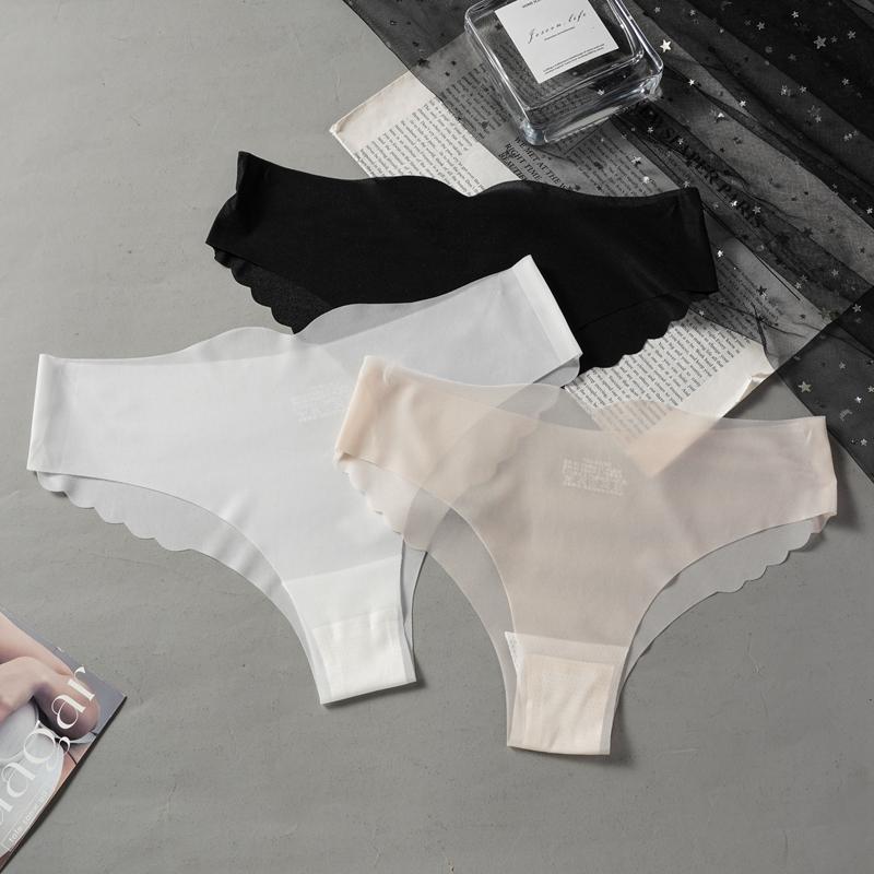 1/3/4 Pezzi Mutandine Sexy Trasparenti a Vita Bassa da Donna Senza Cuciture Tinta Unita Traspiranti ad Asciugatura Rapida Lingerie