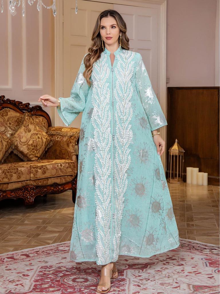 Embroidered Jalabiya Abaya Dress for Middle Eastern Women