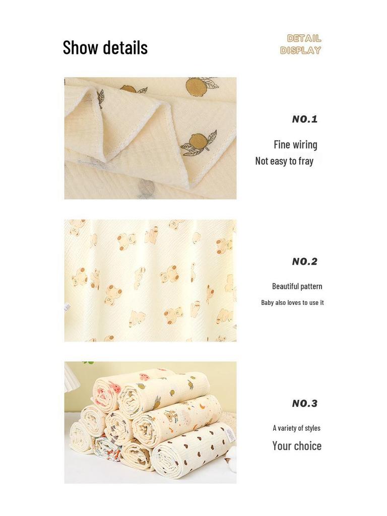Double-Layer Crinkle Muslin Swaddle Blanket - Soft, Breathable, Skin-Friendly, Comfortable Newborn Towel