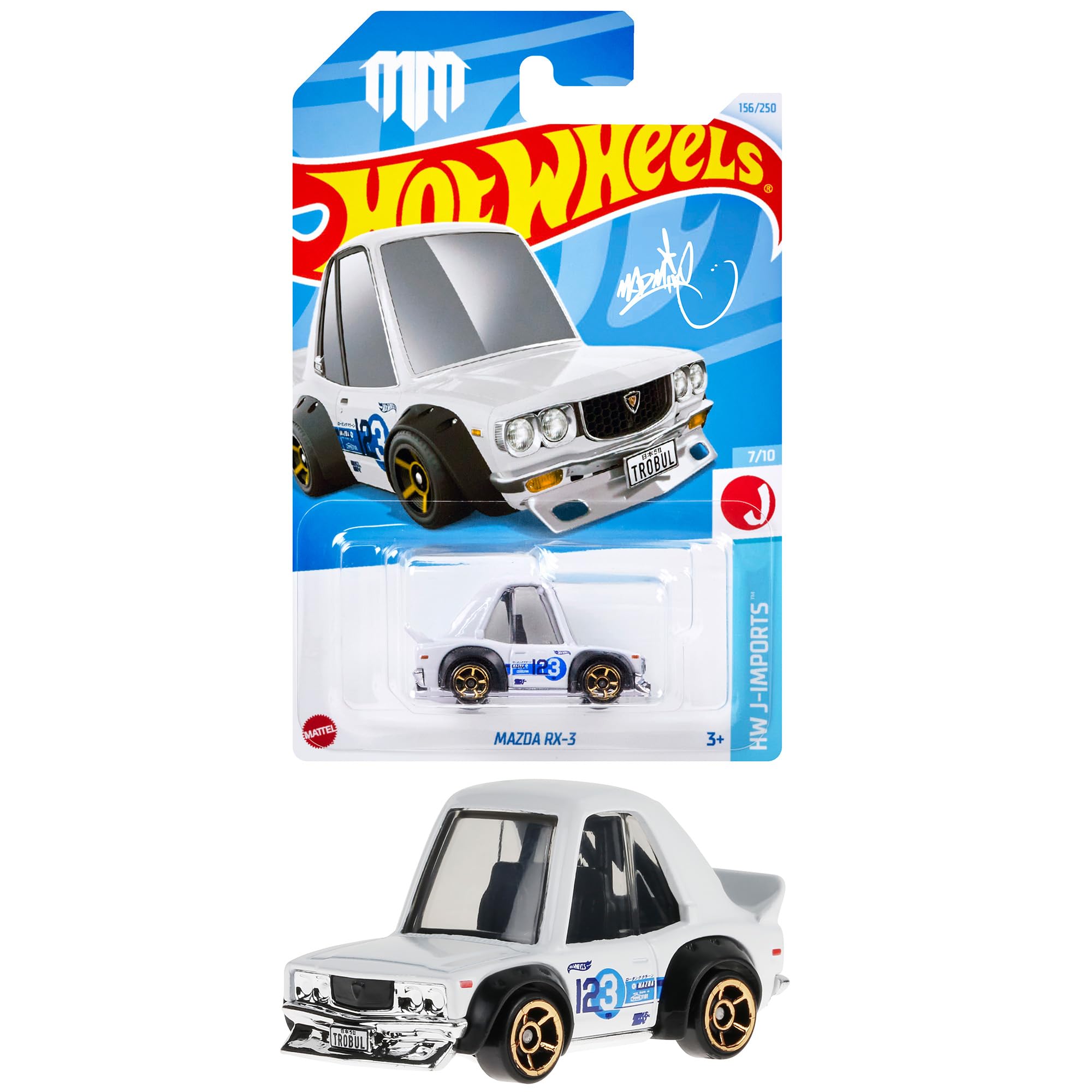 

Hot Wheels Basic Car Mazda Vehicle Toy Miniature Car Ages White HXR23 RX-3 3+