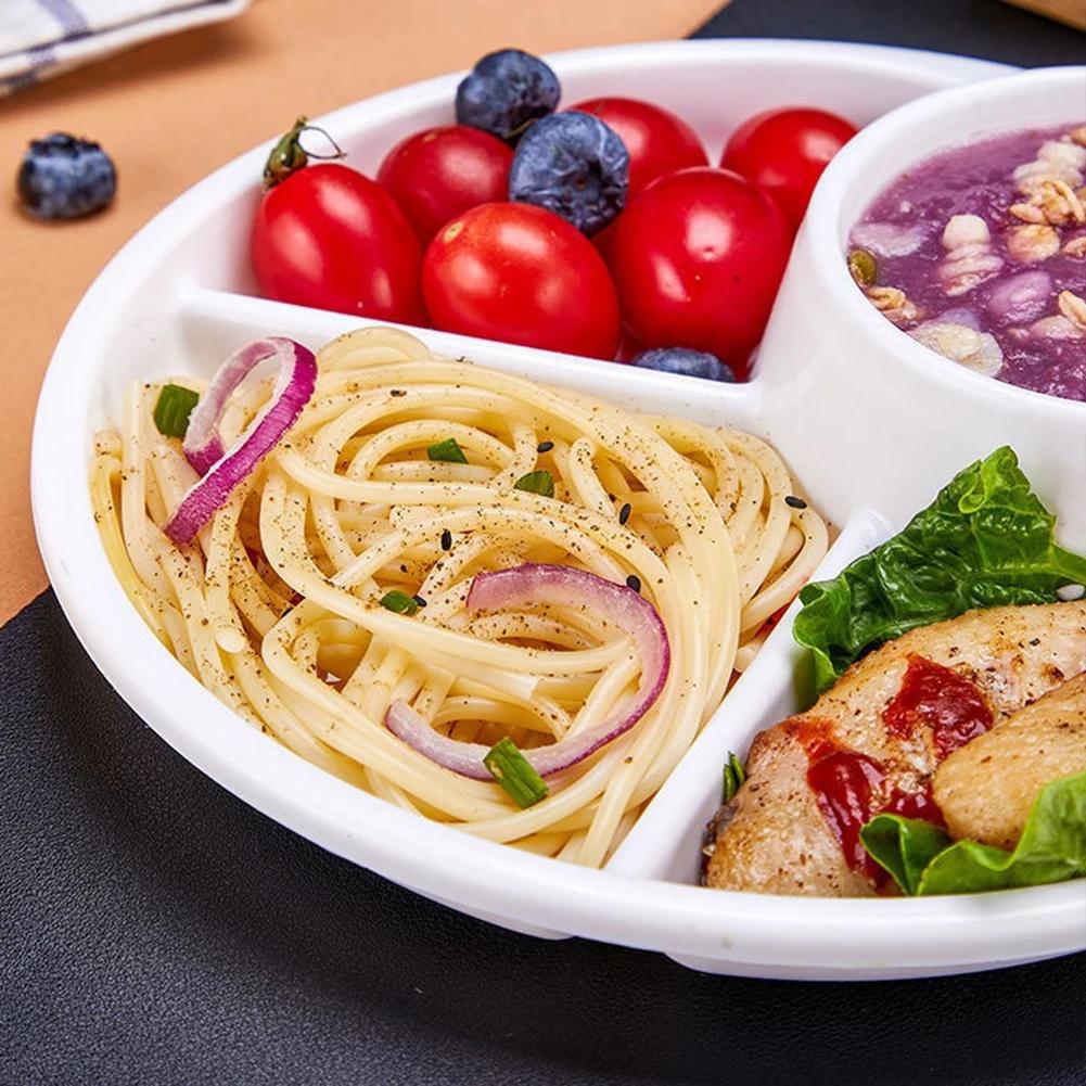 Creative Grid Plate Food Grade Material Quantitative Weight Loss Meal Children High and Low Temperature Resistant Tableware Set