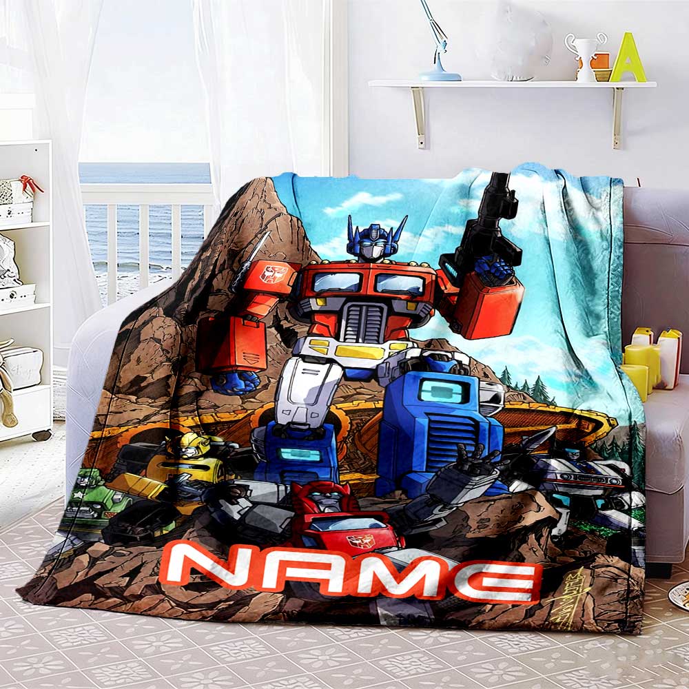 Love Transformers (19) Personalized Text Blanket Lightweight Personalized Blanket Comfortable Perfect for Home Decor Couch Sofa Picnics