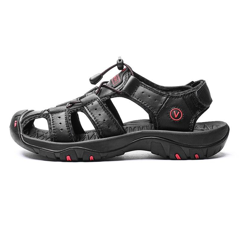 Classic Men 'S Sandals Summer Soft Sandals Comfortable Mens Shoes Genuine Leather Sandals Big Size Soft Outdoor Casual Shoes Men