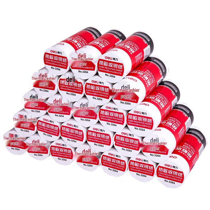 Deli 3204 Thermal Receipt Paper, 80mm x 60mm