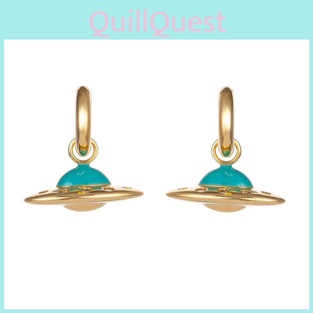 And Unique Heart Planet Alloy Earrings Fashionable Street Style Jewelry