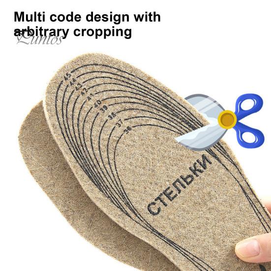 Ullfiltsinlägg Vinter Varma Stövelskoinläggsinlägg för Män Kvinnor Fotvärk Lindrande Innersulor för Utomhussport Arbete Löpning