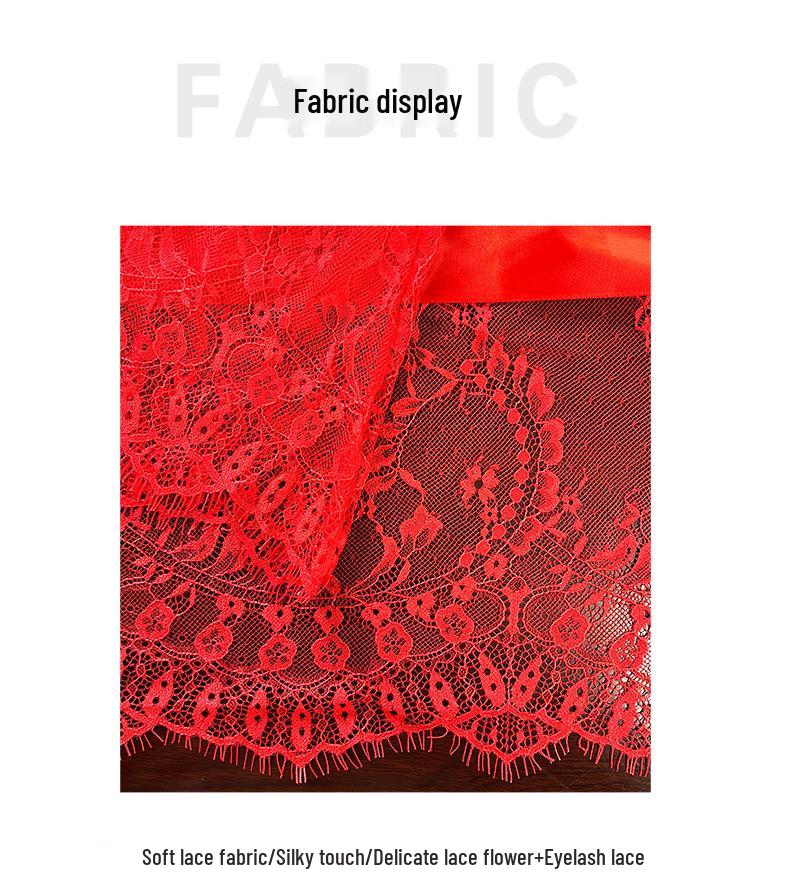 Feiyun Sexy Lace Trim See-Through Nightgown Pajamas Women's Outerwear Home Wear