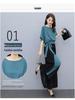 Women's Korean Fashion Slimming Two-Piece Set - Wide-Leg Pants Suit, Summer 2023 Trendy Drape Style