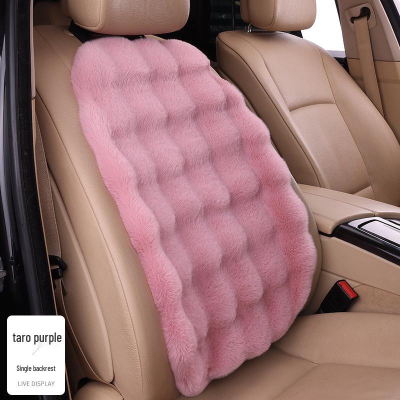 Universal Winter Car Seat Cushion Set - Thickened Fleece with Faux Rabbit Fur, Warm & Plush