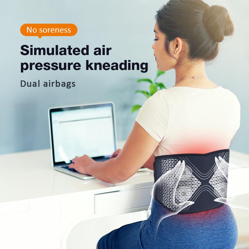 Electric Hot Compress Waist Massage Belt Heating Pad Graphene Intelligent Warm Vibration Air Pressure Kneading Back Massager