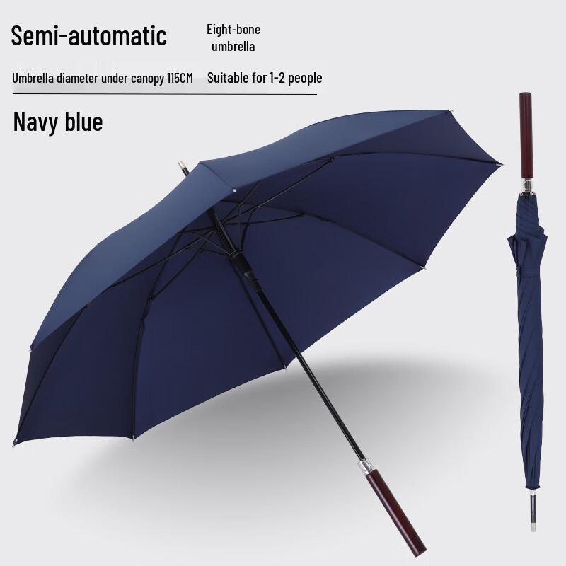 Baodini Reinforced Semi-Automatic Windproof Stick Umbrella